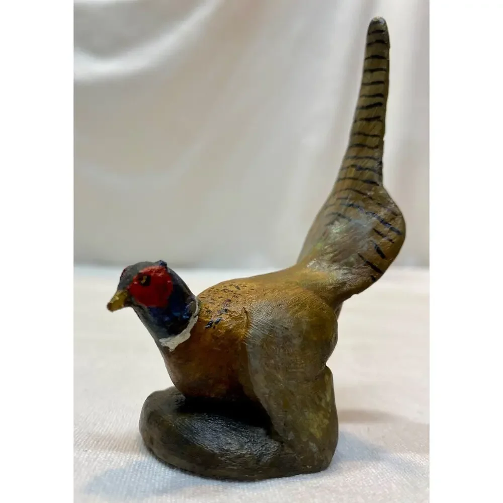 Vintage Cold Painted Bronze Pheasant Figurine